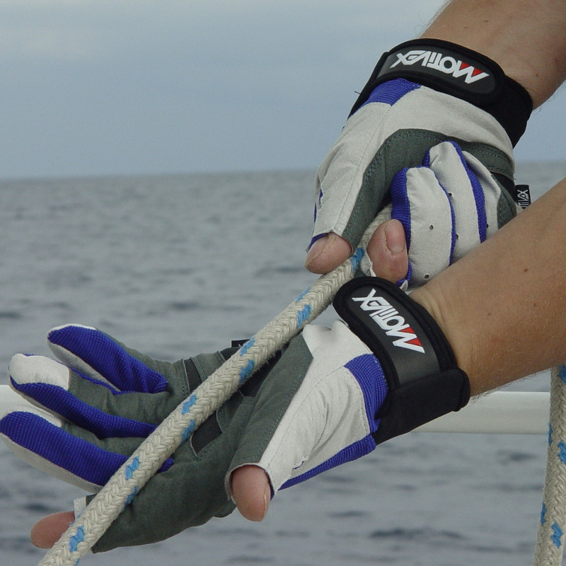 MOTIVEX Segelhandschuhe Rückseite Elasthan 2 Finger geschnitten Gute Passform für Segelboot und Wassersport Handschuhe